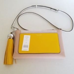 Tory Burch Color-Block Leather Tassel X-body Bag